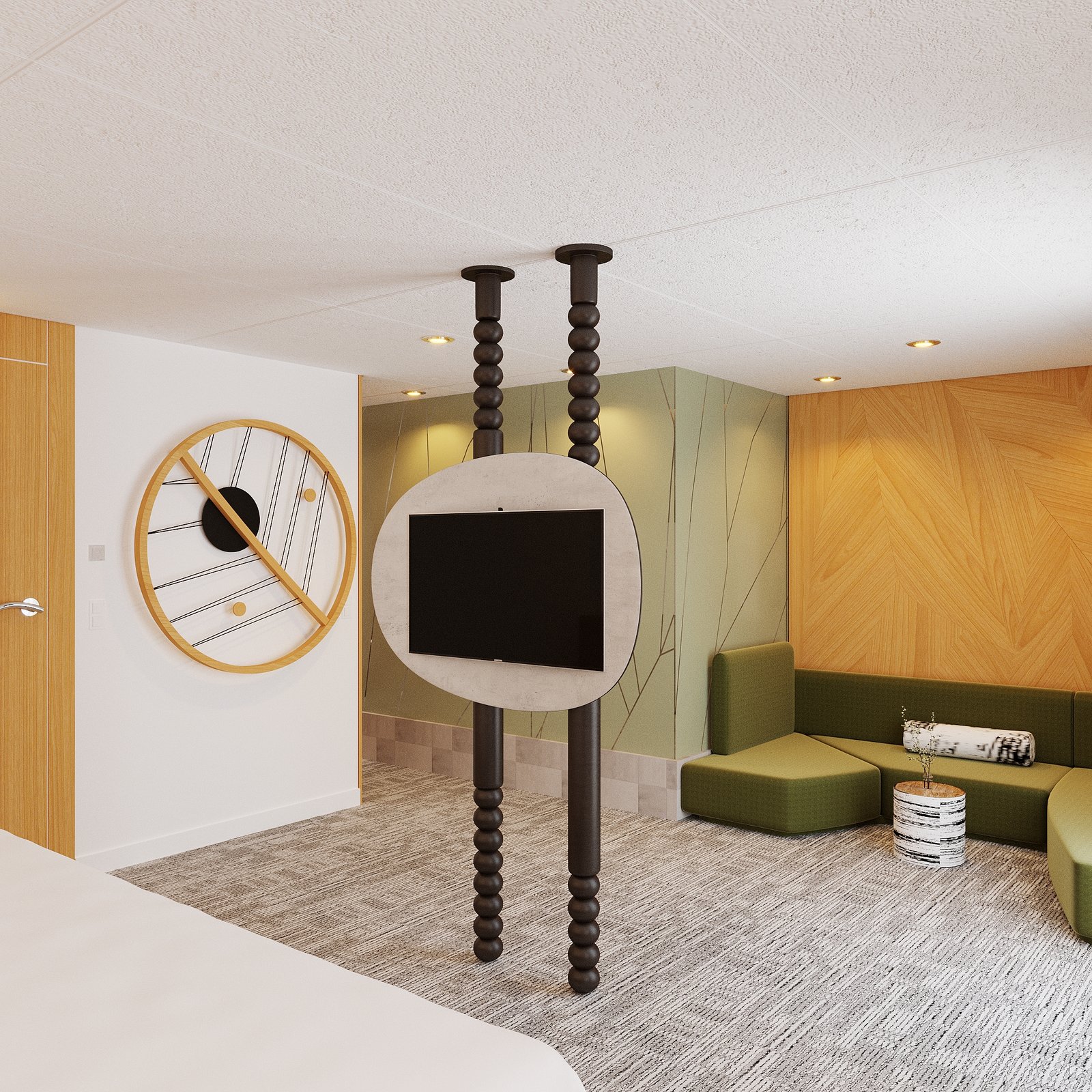 Beautifully designed AirBnB interior featuring stylish furniture, cozy ambiance, and elegant decor